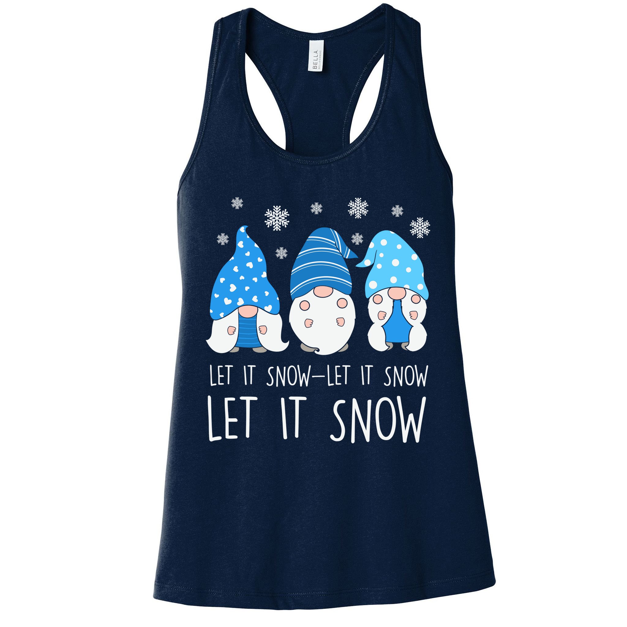 Let It Snow Gnomes Winter Holiday Cute Womens Tank Top