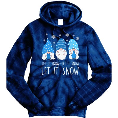 Let It Snow Gnomes Winter Holiday Cute Tie Dye Hoodie