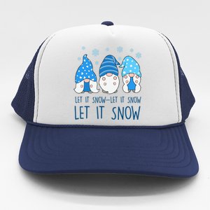 Let It Snow Gnomes Winter Holiday Cute Trucker Hat