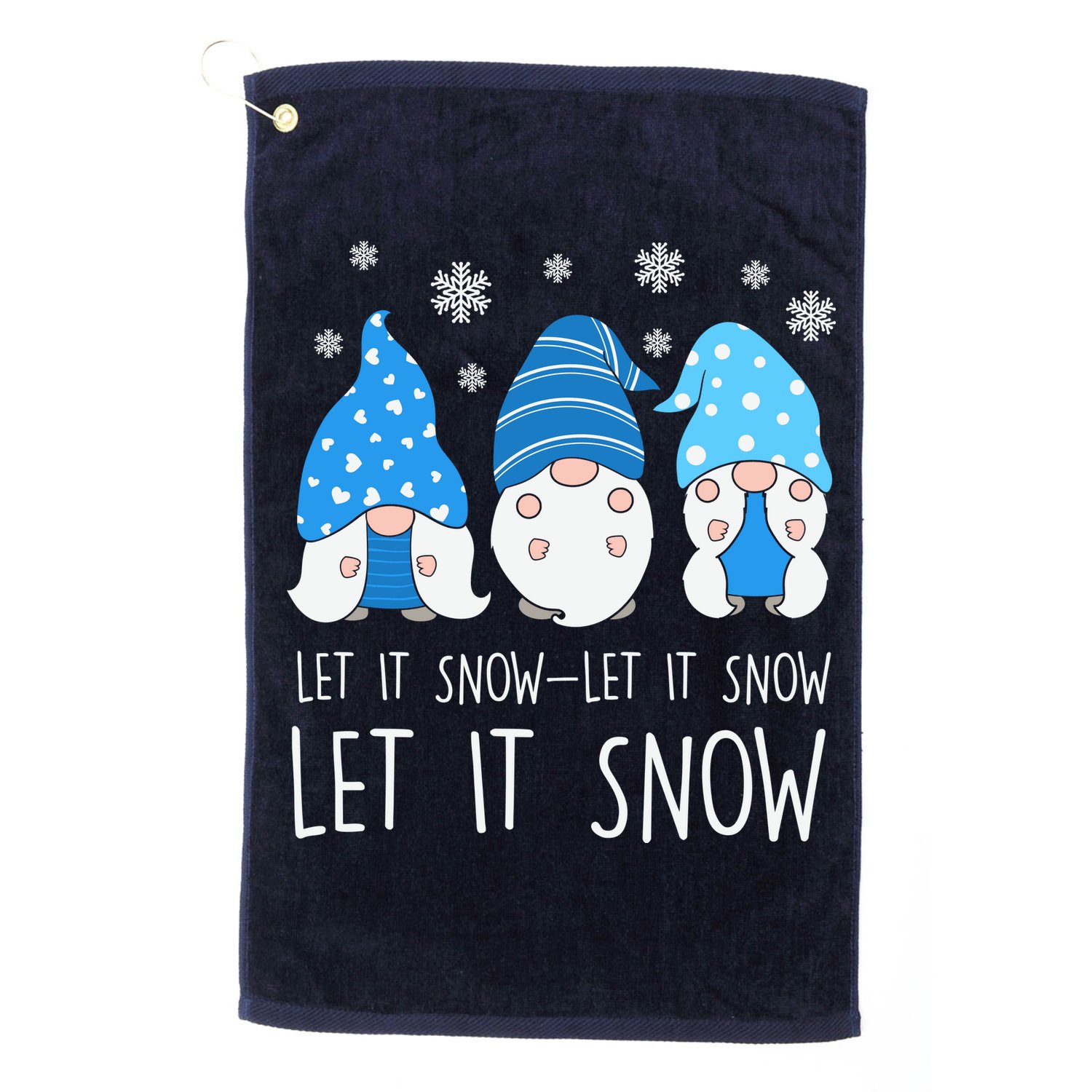 Let It Snow Gnomes Winter Holiday Cute Golf Towel