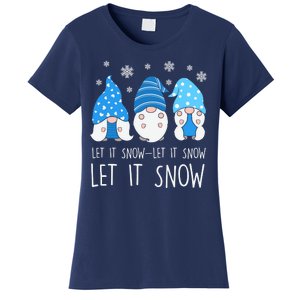 Let It Snow Gnomes Winter Holiday Cute Women's T-Shirt