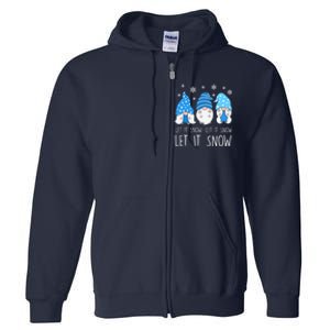 Let It Snow Gnomes Winter Holiday Cute Full Zip Hoodie