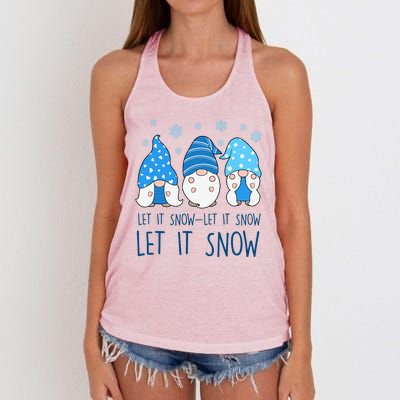 Let It Snow Gnomes Winter Holiday Cute Women's Knotted Racerback Tank