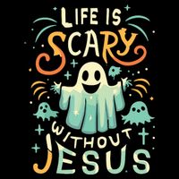 Life Is Scary Without Jesus Christian Halloween Funny Impact Tech Backpack