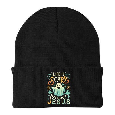 Life Is Scary Without Jesus Christian Halloween Funny Beanie