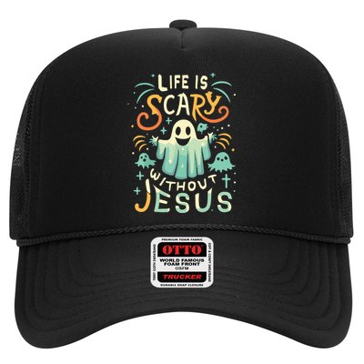 Life Is Scary Without Jesus Christian Halloween Funny Trucker Hat