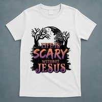 Life Is Scary Without Jesus Funny Halloween Christian T-Shirt