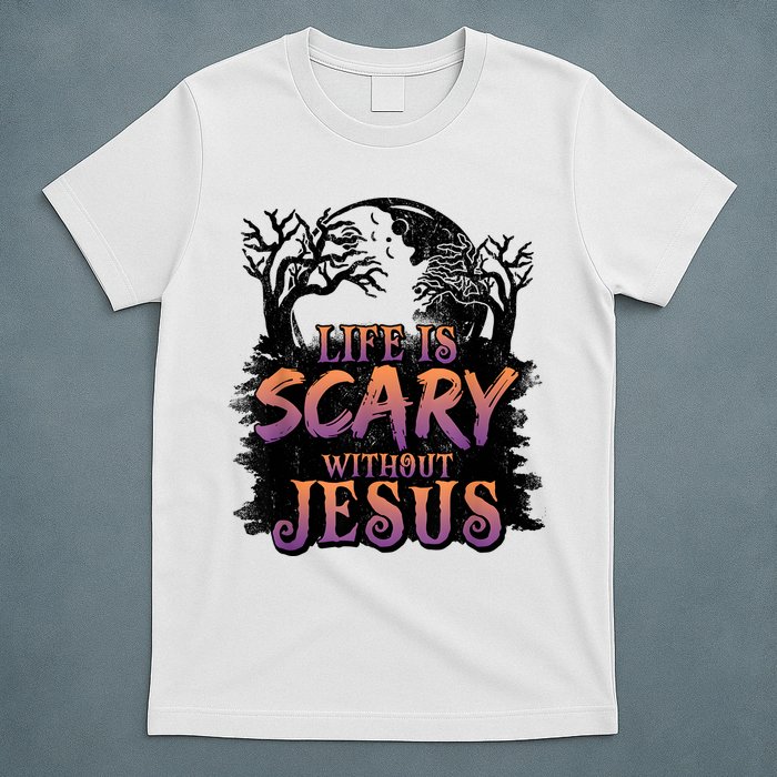 Life Is Scary Without Jesus Funny Halloween Christian T-Shirt