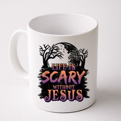 Life Is Scary Without Jesus Funny Halloween Christian Mug