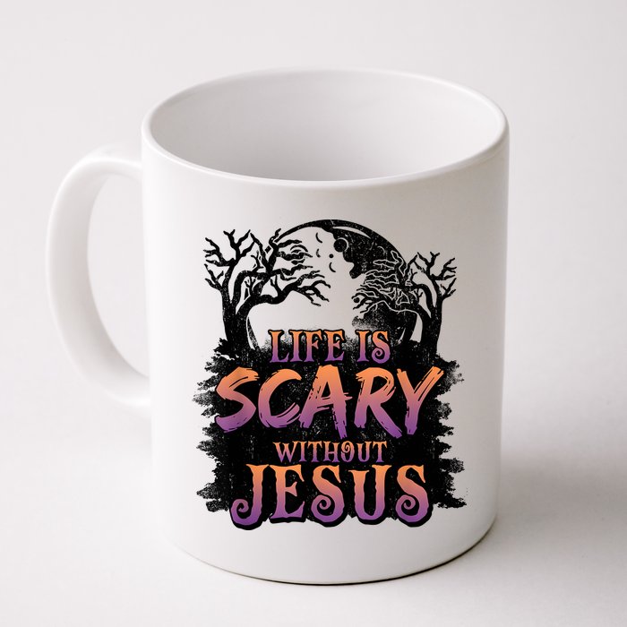 Life Is Scary Without Jesus Funny Halloween Christian Mug