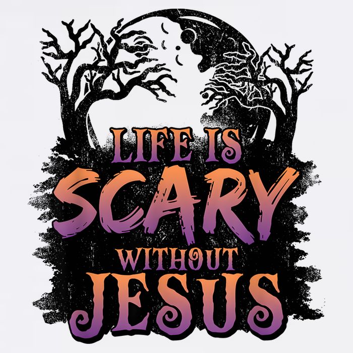 Life Is Scary Without Jesus Funny Halloween Christian Baby Bodysuit