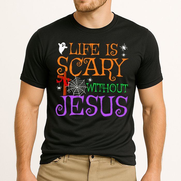 Life Is Scary Without Jesus Cooling Performance Crew T-Shirt