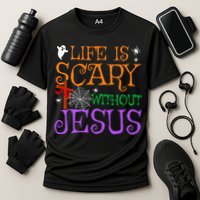 Life Is Scary Without Jesus Cooling Performance Crew T-Shirt
