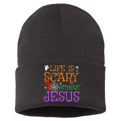 Life Is Scary Without Jesus Sustainable Knit Beanie
