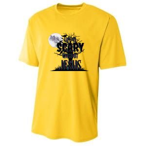 Life Is Scary Without Jesus Christian Halloween Religious Youth Performance Sprint T-Shirt