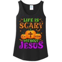 Life Is Scary Without Jesus Christian Halloween Ladies Essential Tank