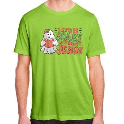 Life Is Scary Without Jesus Christian Halloween Religious Adult ChromaSoft Performance T-Shirt