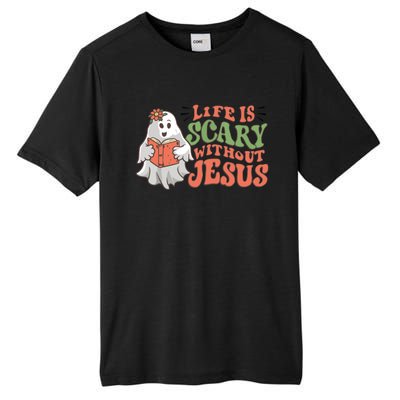 Life Is Scary Without Jesus Christian Halloween Religious Tall Fusion ChromaSoft Performance T-Shirt