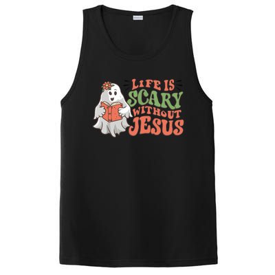 Life Is Scary Without Jesus Christian Halloween Religious PosiCharge Competitor Tank