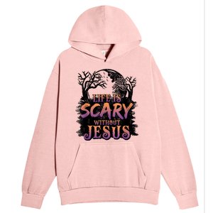 Life Is Scary Without Jesus Funny Halloween Christian Urban Pullover Hoodie