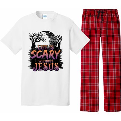 Life Is Scary Without Jesus Funny Halloween Christian Pajama Set