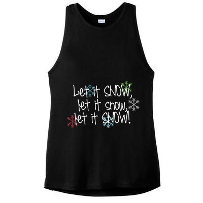 Let It Snow Let It Snow Let It Snow Ladies PosiCharge Tri-Blend Wicking Tank