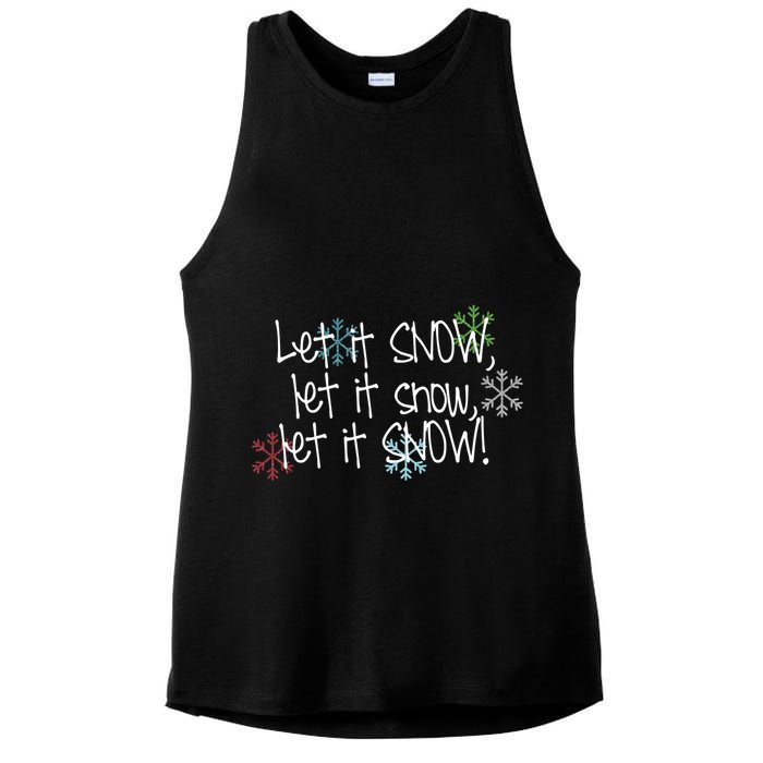 Let It Snow Let It Snow Let It Snow Ladies PosiCharge Tri-Blend Wicking Tank