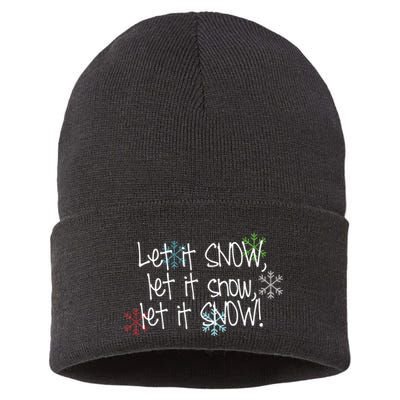 Let It Snow Let It Snow Let It Snow Sustainable Knit Beanie