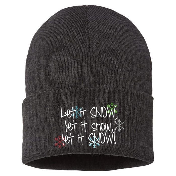 Let It Snow Let It Snow Let It Snow Sustainable Knit Beanie
