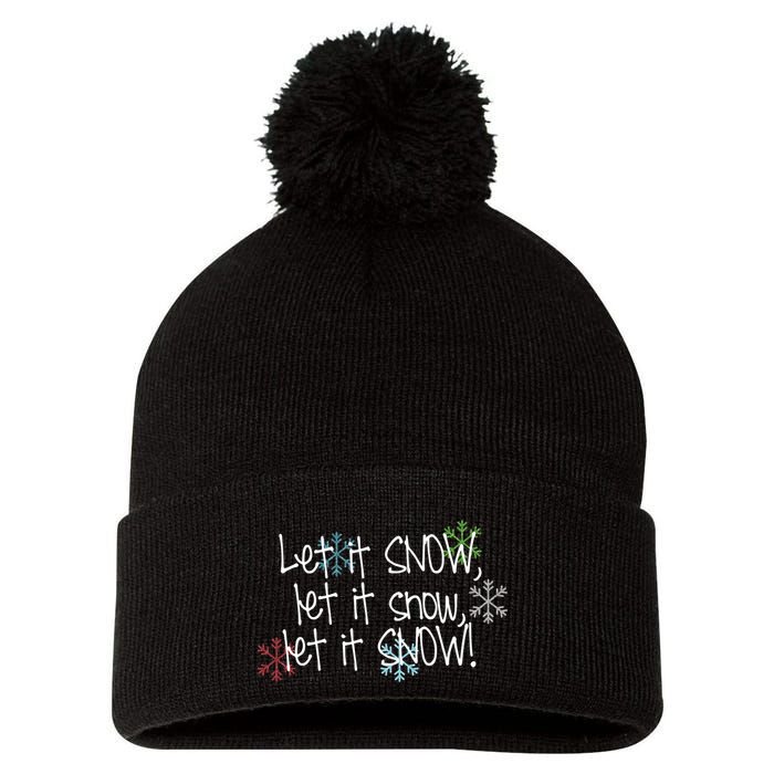 Let It Snow Let It Snow Let It Snow Pom Pom 12in Knit Beanie