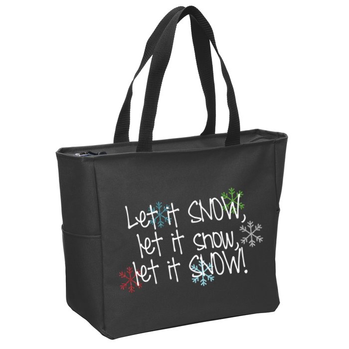 Let It Snow Let It Snow Let It Snow Zip Tote Bag