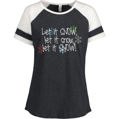 Let It Snow Let It Snow Let It Snow Enza Ladies Jersey Colorblock Tee