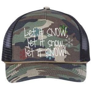 Let It Snow Let It Snow Let It Snow Retro Rope Trucker Hat Cap