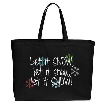 Let It Snow Let It Snow Let It Snow Cotton Canvas Jumbo Tote