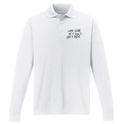 Let It Snow Let It Snow Let It Snow Performance Long Sleeve Polo