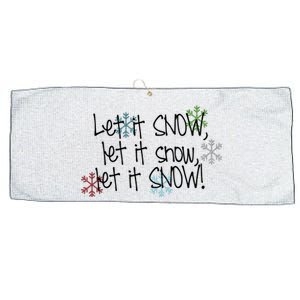 Let It Snow Let It Snow Let It Snow Large Microfiber Waffle Golf Towel