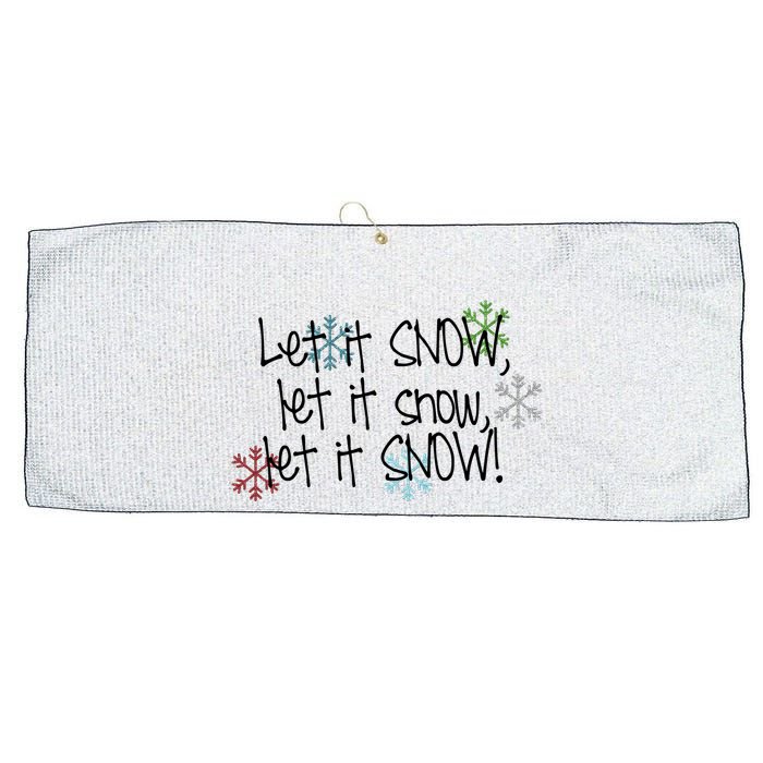 Let It Snow Let It Snow Let It Snow Large Microfiber Waffle Golf Towel