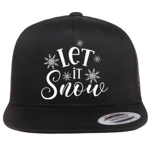 Let It Snow Funny Christmas Flat Bill Trucker Hat