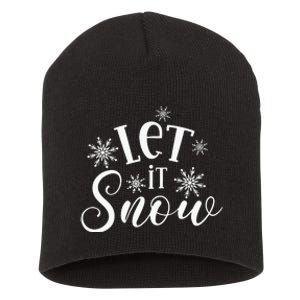 Let It Snow Funny Christmas Short Acrylic Beanie