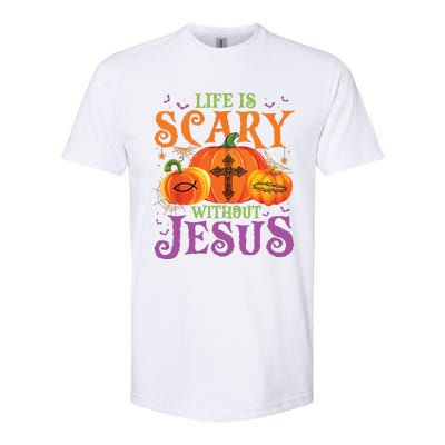 Life Is Scary Without Jesus Fall Halloween Christian Lover Softstyle® CVC T-Shirt