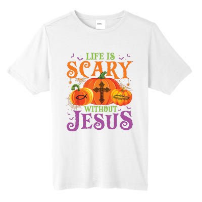 Life Is Scary Without Jesus Fall Halloween Christian Lover Tall Fusion ChromaSoft Performance T-Shirt