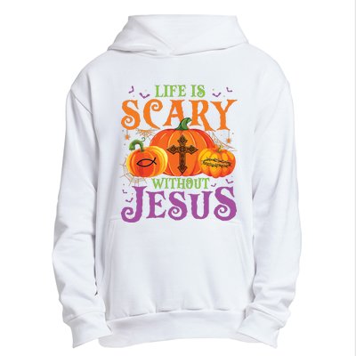 Life Is Scary Without Jesus Fall Halloween Christian Lover Urban Pullover Hoodie