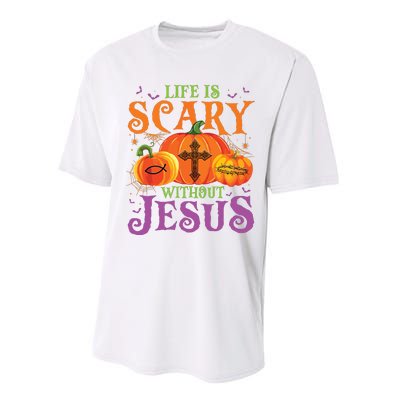 Life Is Scary Without Jesus Fall Halloween Christian Lover Performance Sprint T-Shirt