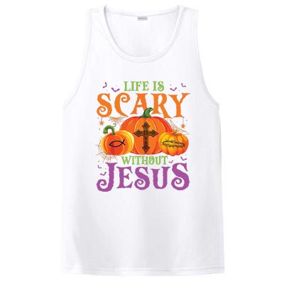 Life Is Scary Without Jesus Fall Halloween Christian Lover PosiCharge Competitor Tank