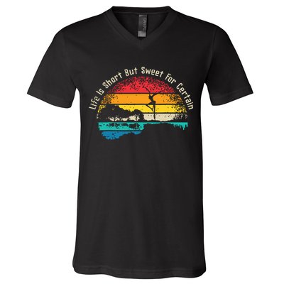 Life Is Short Guitar But Sweet For Certain V-Neck T-Shirt