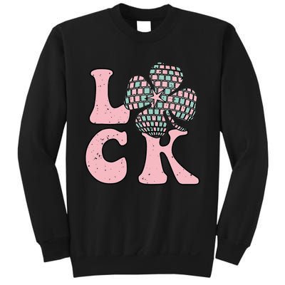 Lucky Irish Shamrock Disco Clover Leaf Saint Patrick's Day Sweatshirt