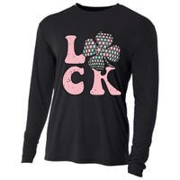 Lucky Irish Shamrock Disco Clover Leaf Saint Patrick's Day Cooling Performance Long Sleeve Crew