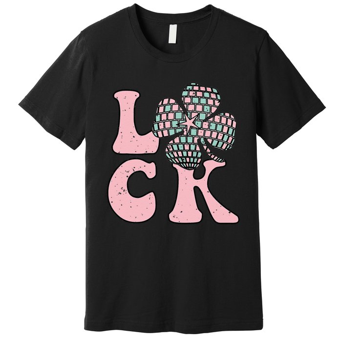 Lucky Irish Shamrock Disco Clover Leaf Saint Patrick's Day Premium T-Shirt