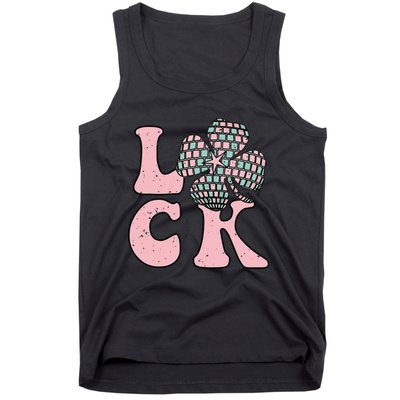 Lucky Irish Shamrock Disco Clover Leaf Saint Patrick's Day Tank Top