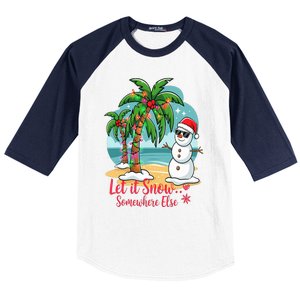 Let It Snow… Somewhere Else – Tropical Christmas Fun Baseball Sleeve Shirt